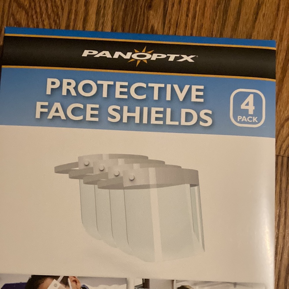 3 new pack of 4 face shields